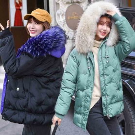 8826短款羽绒服女韩国东大门新款冬装学生棉衣大毛领加厚保暖外套