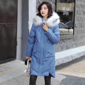 实拍羽绒服女2019冬季新款韩版中长款宽松时尚棉衣加厚外套女棉服