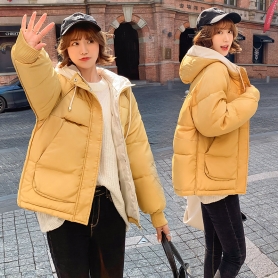 8867短款面包服女2019冬季新款韩版加厚宽松小个子学生bf羽绒棉服