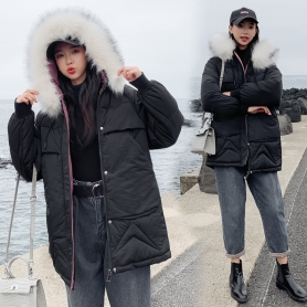 8913ins棉服女2019新款爆款韩版中长款时尚百搭宽松加厚保暖外套